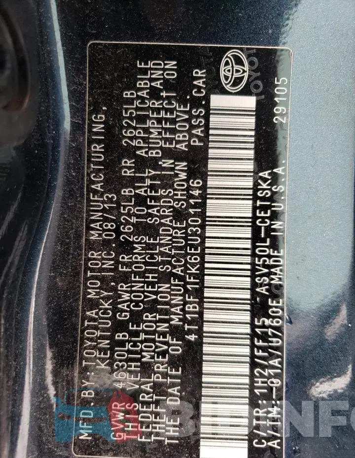 4T1BF1FK6EU301146 Photo# 12