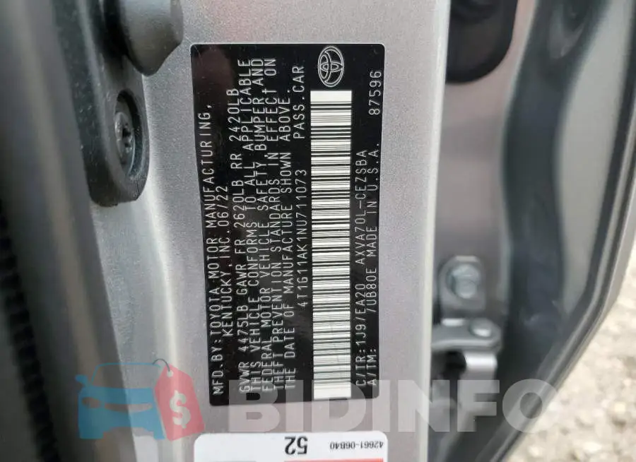 4T1G11AK1NU711073 Photo# 12