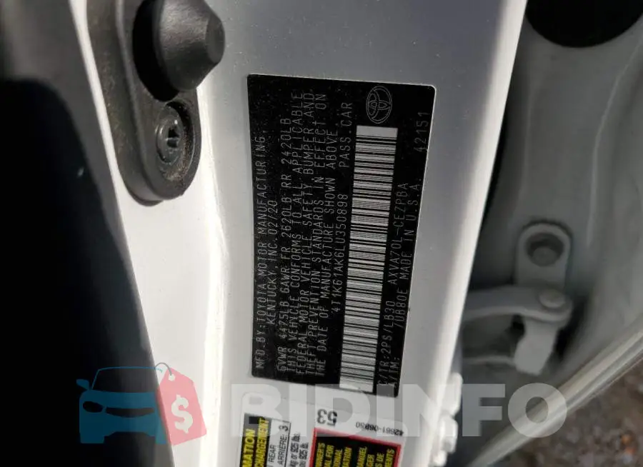 4T1K61AK6LU350898 Photo# 13