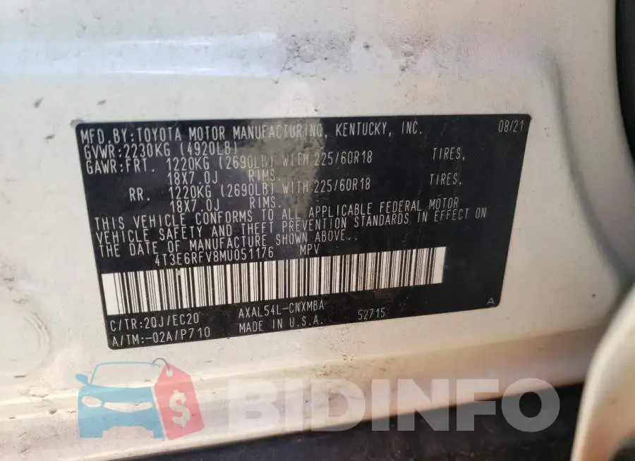 4T3E6RFV8MU051176 Photo# 14