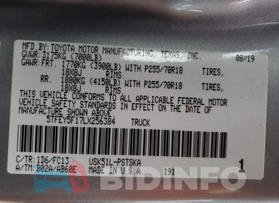 5TFEY5F17LX256384 Photo# 13