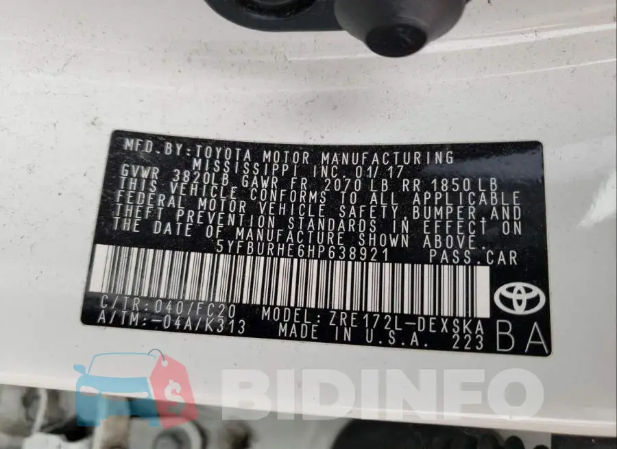 5YFBURHE6HP638921 Photo# 10