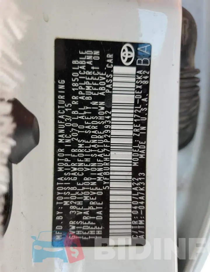 5YFBURHE7FP299342 Photo# 12