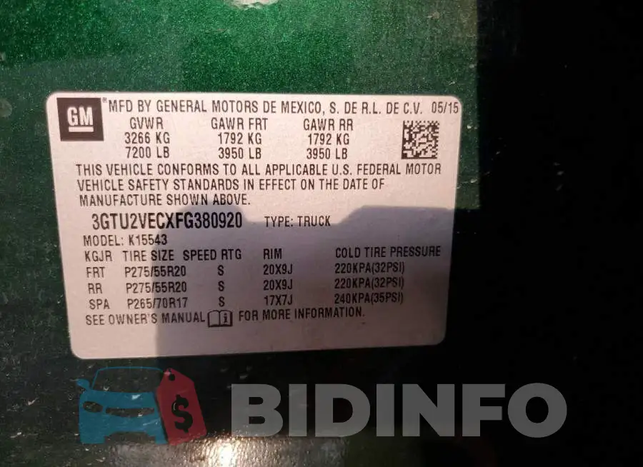3GTU2VECXFG380920 Photo# 12