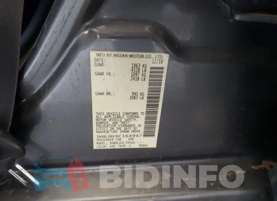 1N4BL4BV3KC164947 Photo# 13