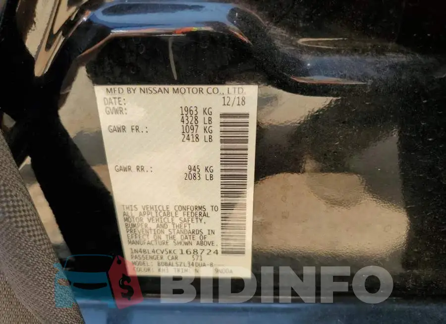 1N4BL4CV5KC168724 Photo# 12