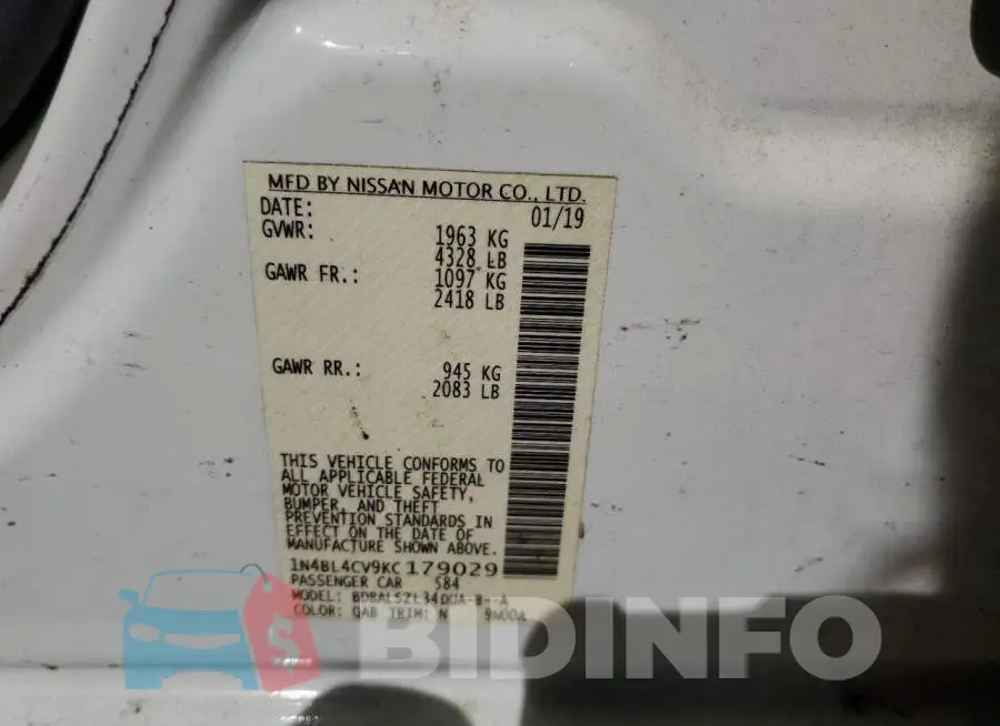 1N4BL4CV9KC179029 Photo# 12