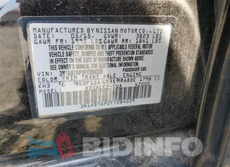 3N1AB7AP2FY284039 Photo# 12