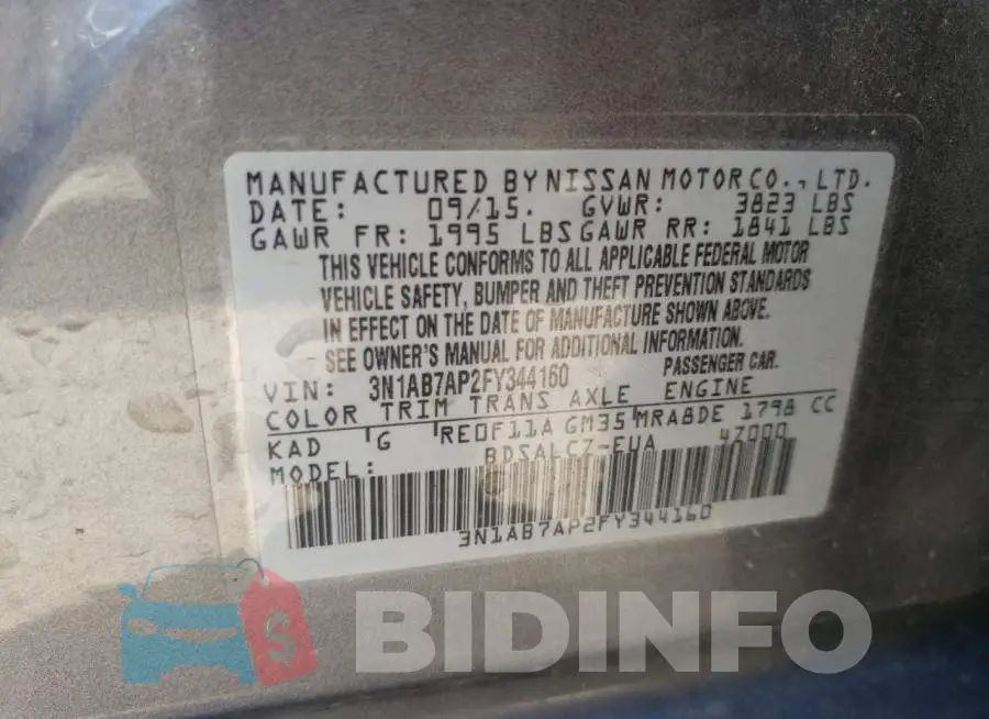 3N1AB7AP2FY344160 Photo# 12
