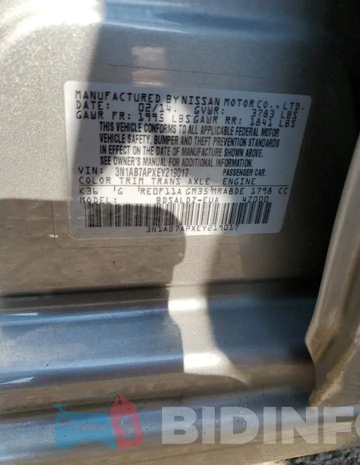 3N1AB7APXEY219017 Photo# 12