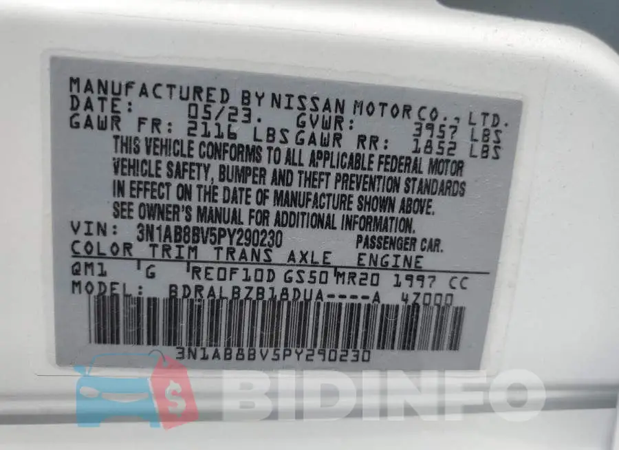 3N1AB8BV5PY290230 Photo# 12