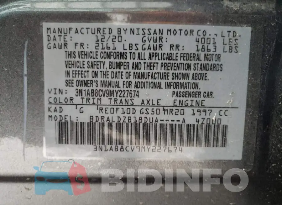 3N1AB8CV9MY227674 Photo# 12