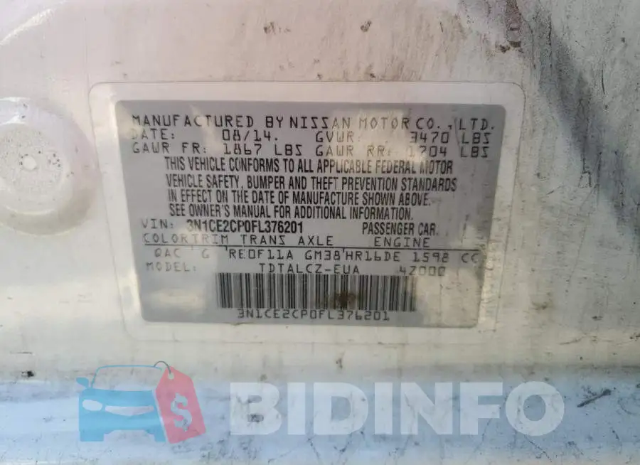 3N1CE2CP0FL376201 Photo# 12