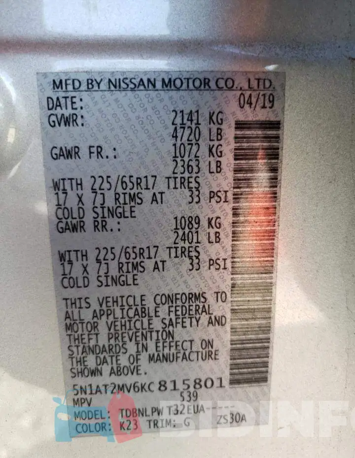 5N1AT2MV6KC815801 Photo# 13