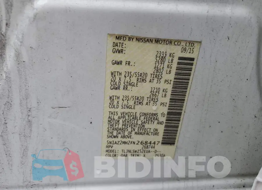 5N1AZ2MH2FN268447 Photo# 13