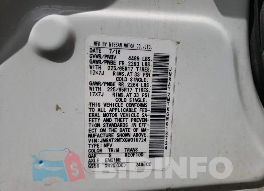 JN8AT2MTXGW018724 Photo# 14