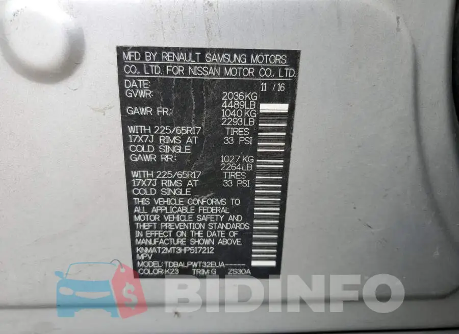 KNMAT2MT3HP517212 Photo# 14