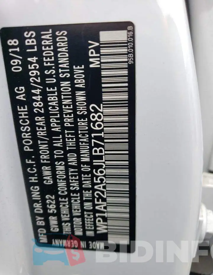 WP1AF2A56JLB71682 Photo# 12