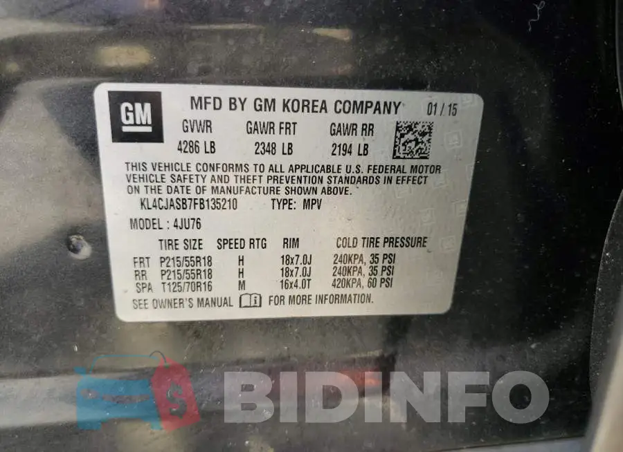 KL4CJASB7FB135210 Photo# 13