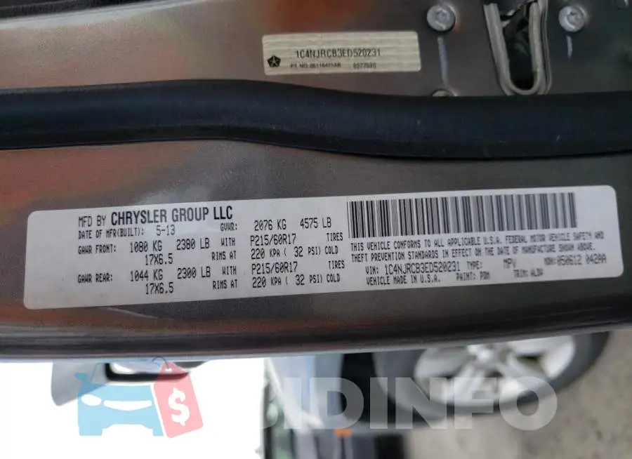 1C4NJRCB3ED520231 Photo# 13