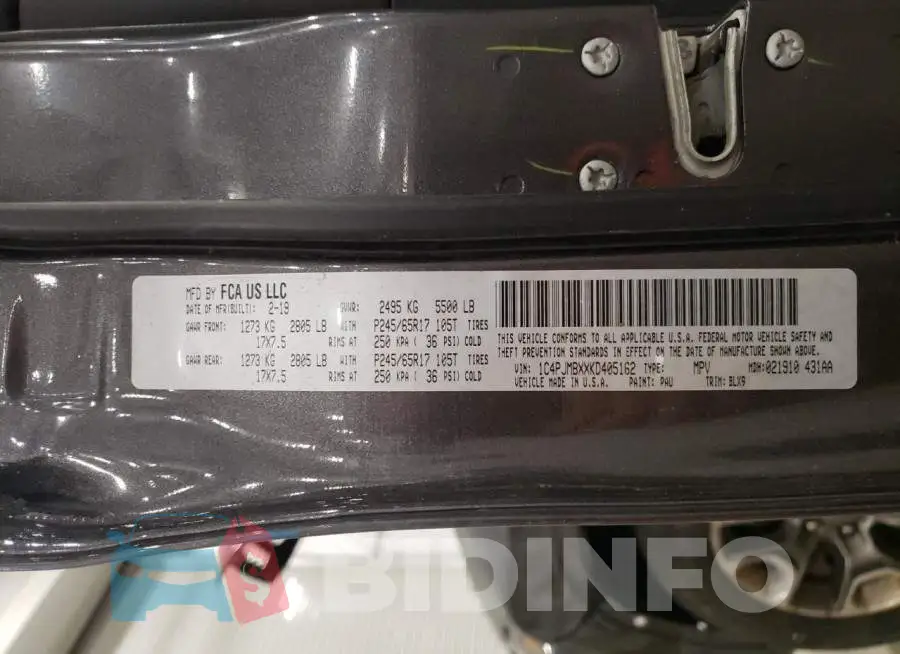 1C4PJMBXXKD405162 Photo# 12