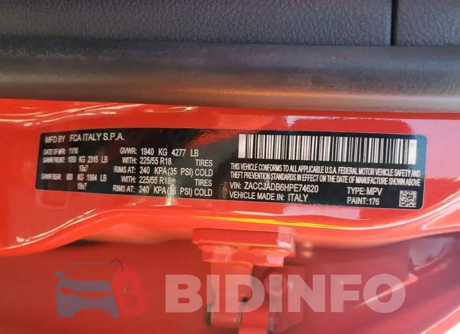 ZACCJADB6HPE74620 Photo# 14