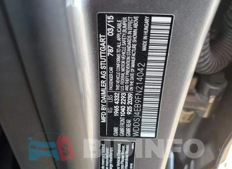 WDDSJ4EB9FN214042 Photo# 12