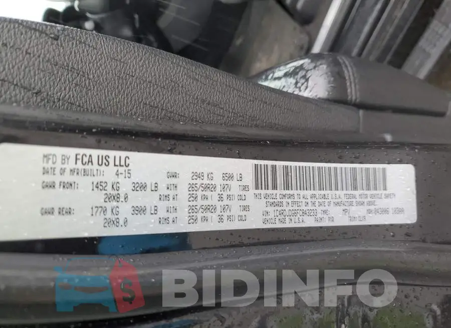 1C4RDJDG6FC843233 Photo# 13