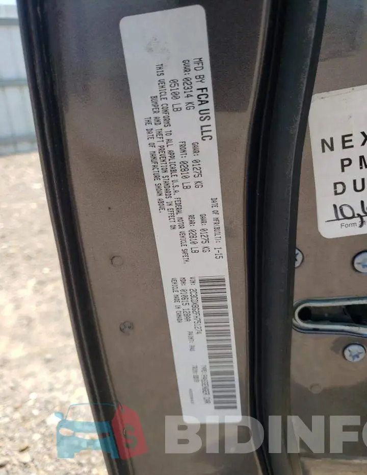 2C3CDXBG2FH751274 Photo# 12
