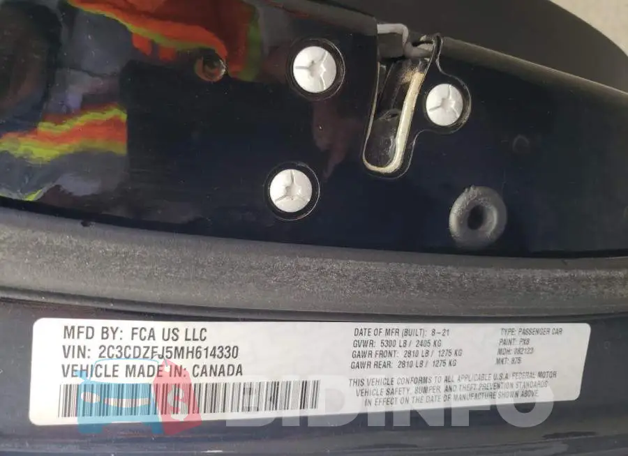 2C3CDZFJ5MH614330 Photo# 12