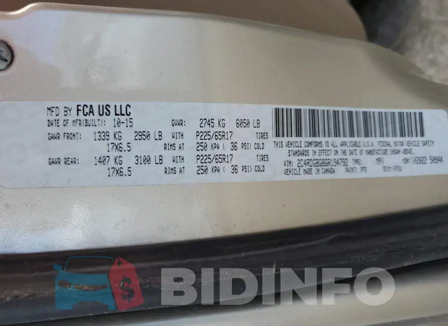 2C4RDGBG8GR194792 Photo# 12