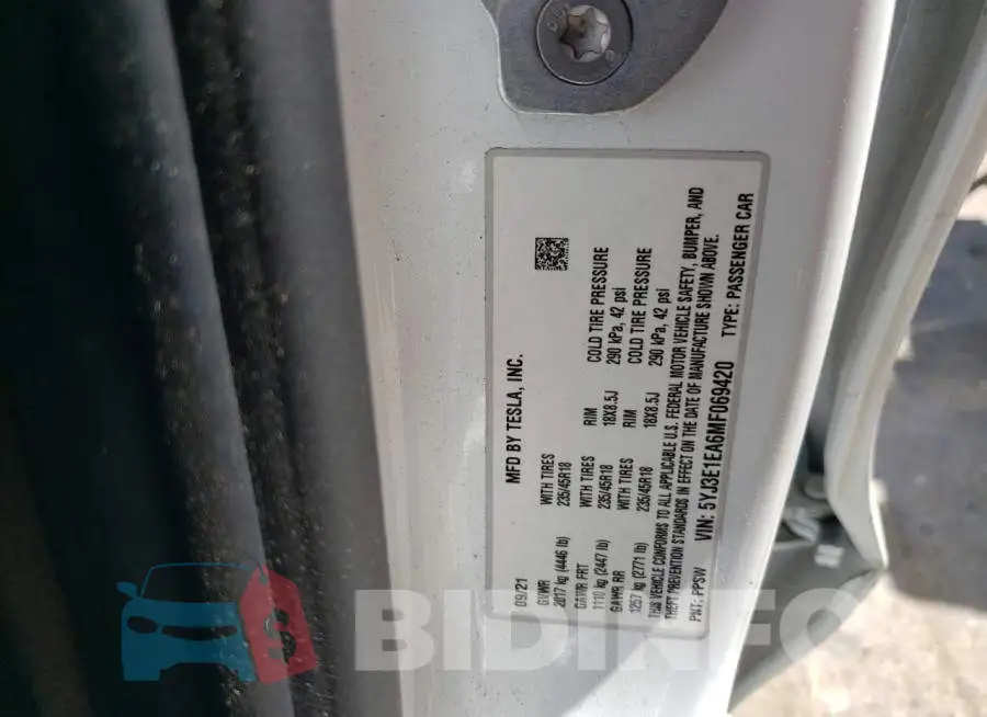 5YJ3E1EA6MF069420 Photo# 13
