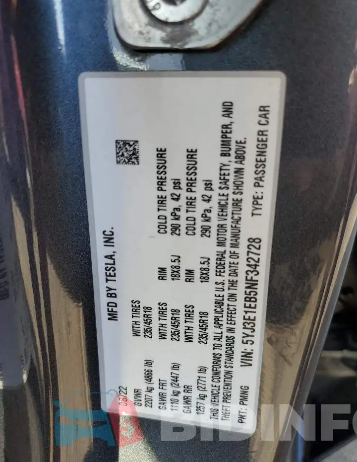 5YJ3E1EB5NF342728 Photo# 12