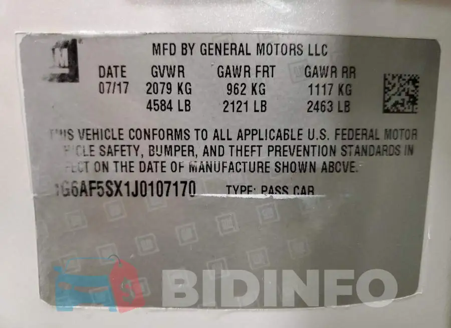 1G6AF5SX1J0107170 Photo# 13