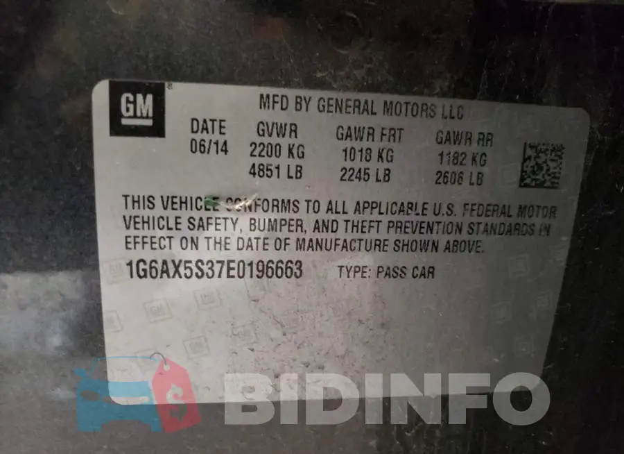 1G6AX5S37E0196663 Photo# 12