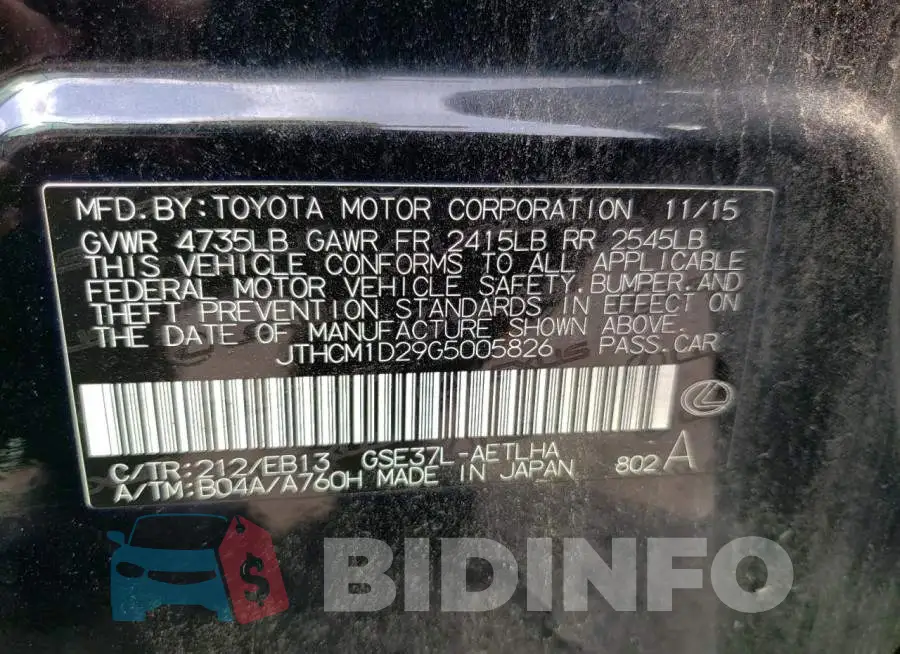 JTHCM1D29G5005826 Photo# 12
