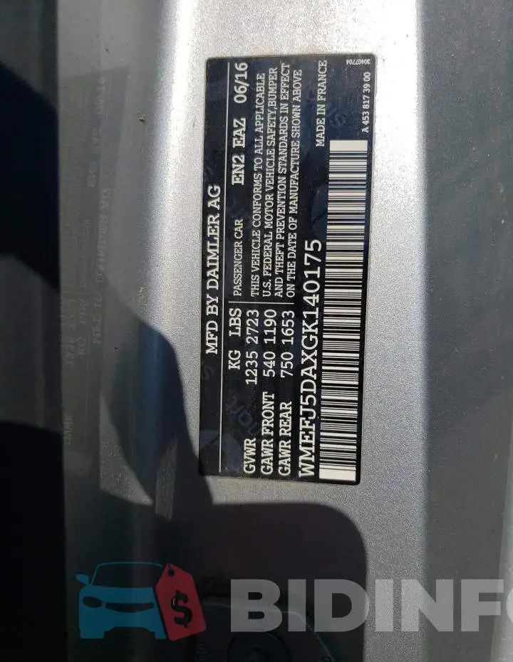 WMEFJ5DAXGK140175 Photo# 12