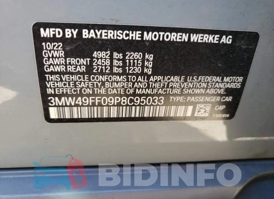 3MW49FF09P8C95033 Photo# 13