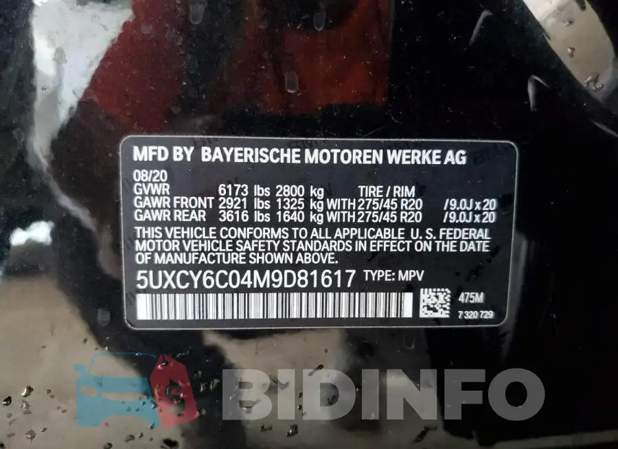 5UXCY6C04M9D81617 Photo# 7
