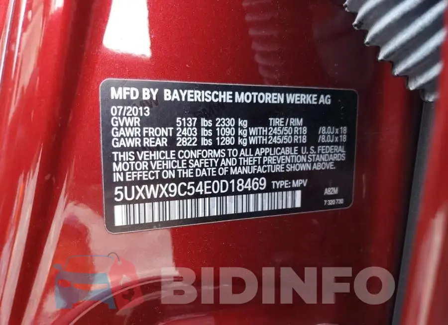 5UXWX9C54E0D18469 Photo# 13