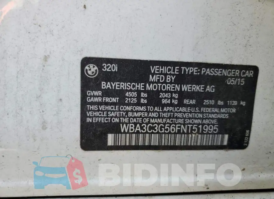 WBA3C3G56FNT51995 Photo# 12