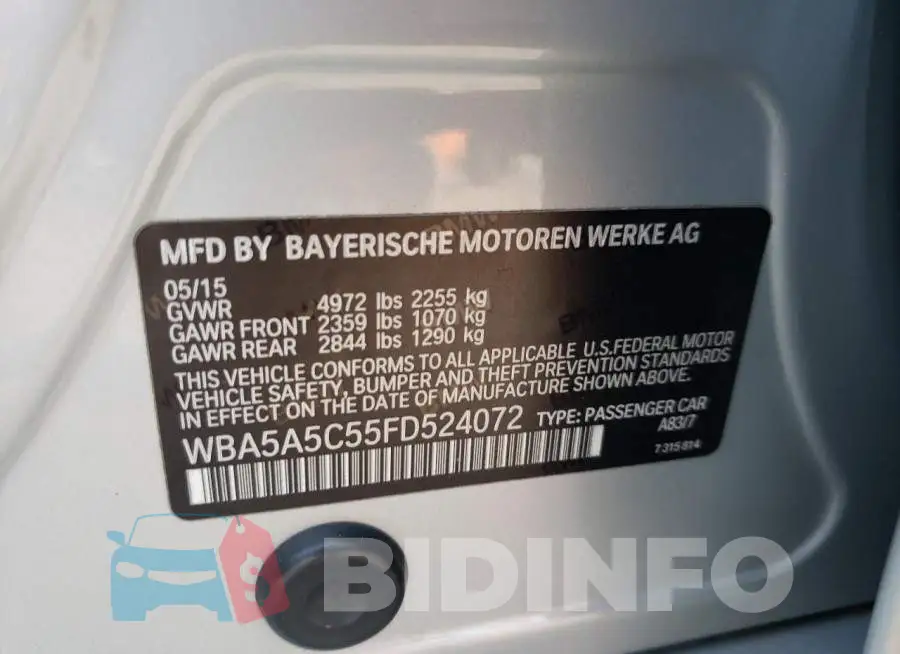 WBA5A5C55FD524072 Photo# 13