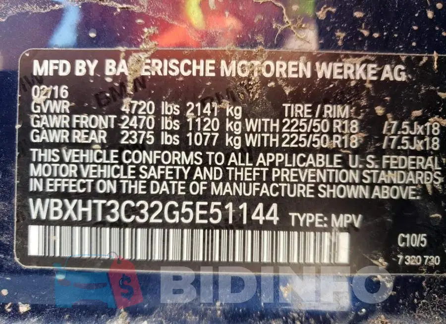 WBXHT3C32G5E51144 Photo# 14