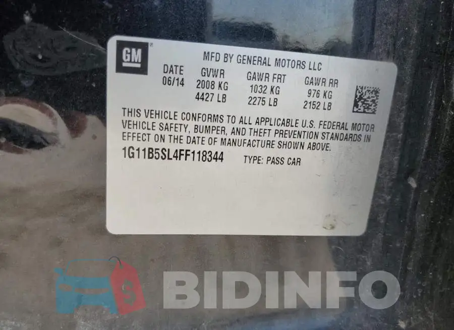 1G11B5SL4FF118344 Photo# 12