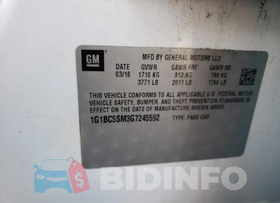 1G1BC5SM3G7245592 Photo# 12