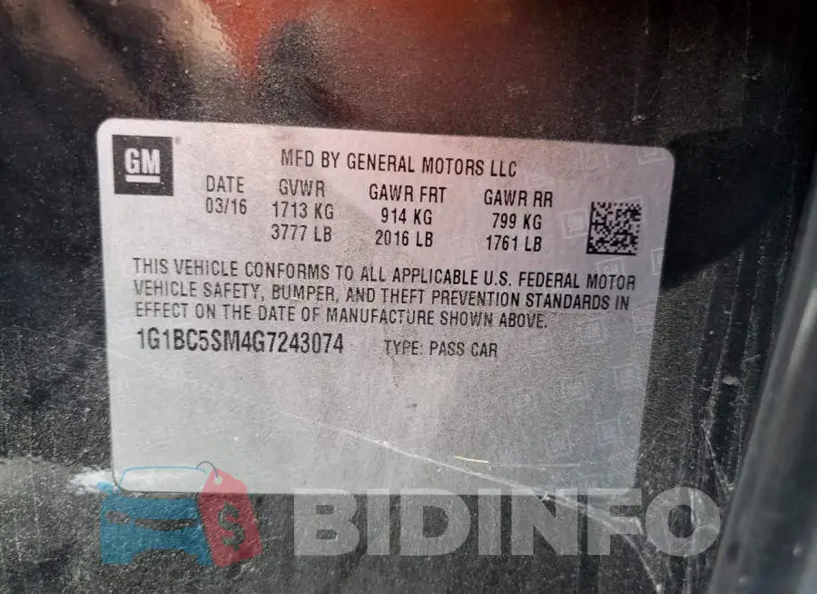 1G1BC5SM4G7243074 Photo# 12