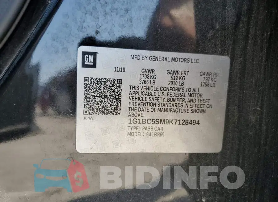 1G1BC5SM9K7128494 Photo# 12