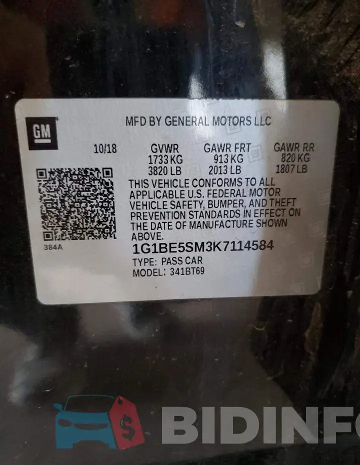 1G1BE5SM3K7114584 Photo# 12