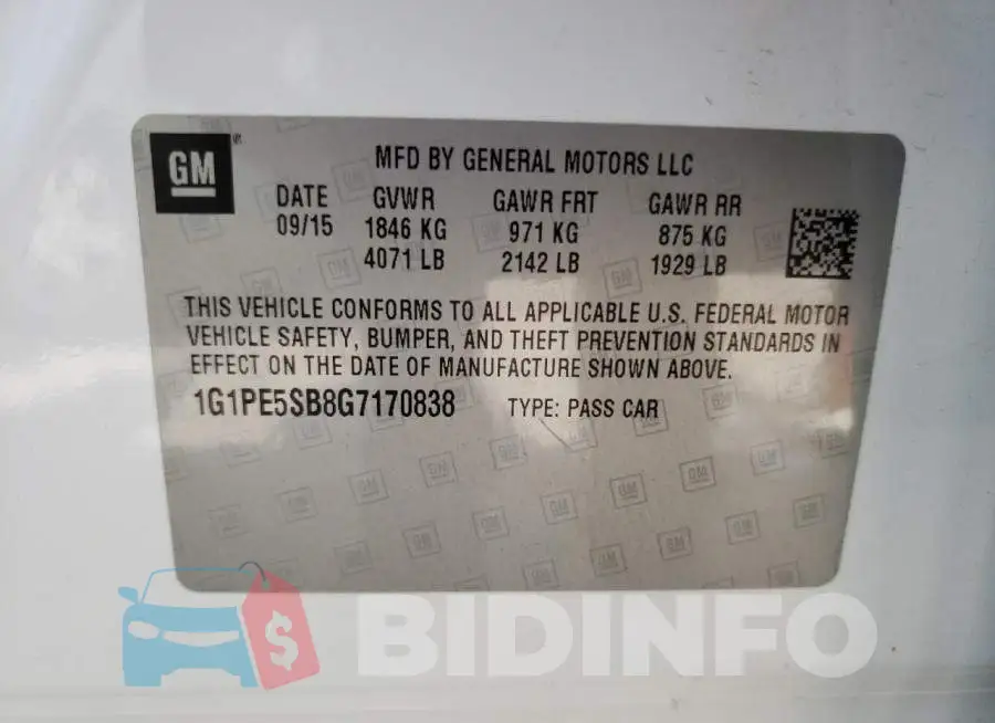 1G1PE5SB8G7170838 Photo# 12