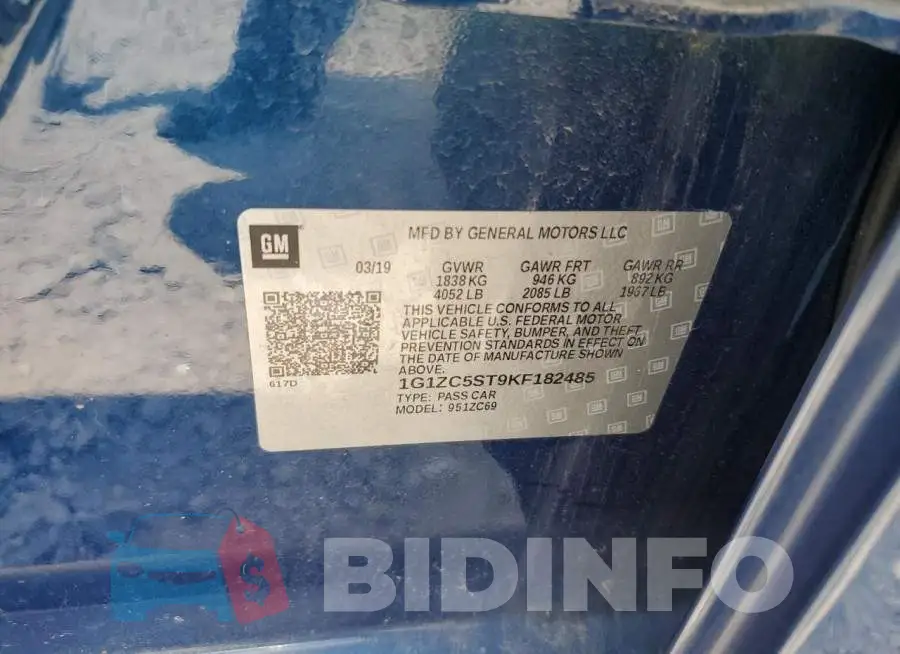 1G1ZC5ST9KF182485 Photo# 12